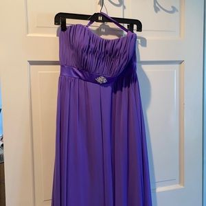 Mori Lee strapless floor length gown, eggplant, size 12, NWOT